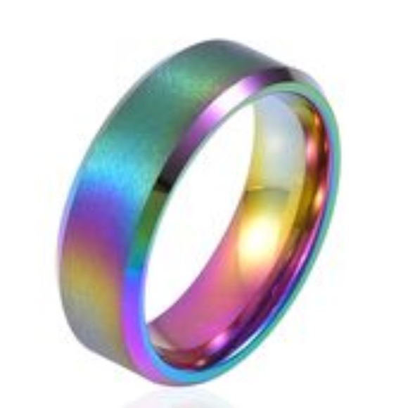 Other - ION Plated Rainbow Tungsten Carbide Ring